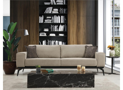 Three-seater fabric sofa upholstered sofa beige sofa modern fabric 3-seat couch.